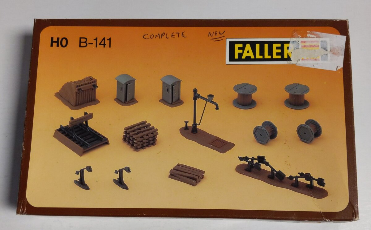 Faller B-141 HO Scale Work Site Accessories Model Building Kit