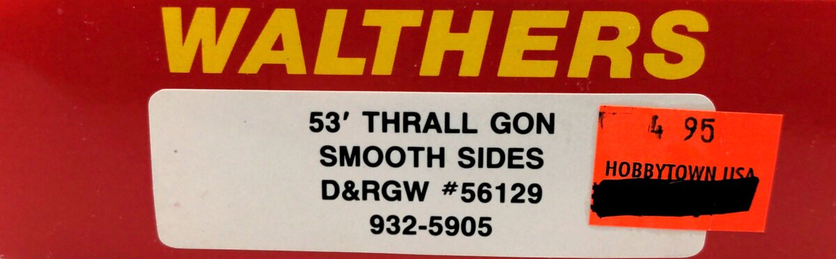 Walthers 932-5905 HO 53' D&RGW Thrall Smooth Sides Gondola Kit #56129