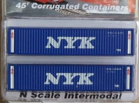 Deluxe Innovations 6070 N Scale NYK Blue 45' Corrugated Container (Pack of 2)