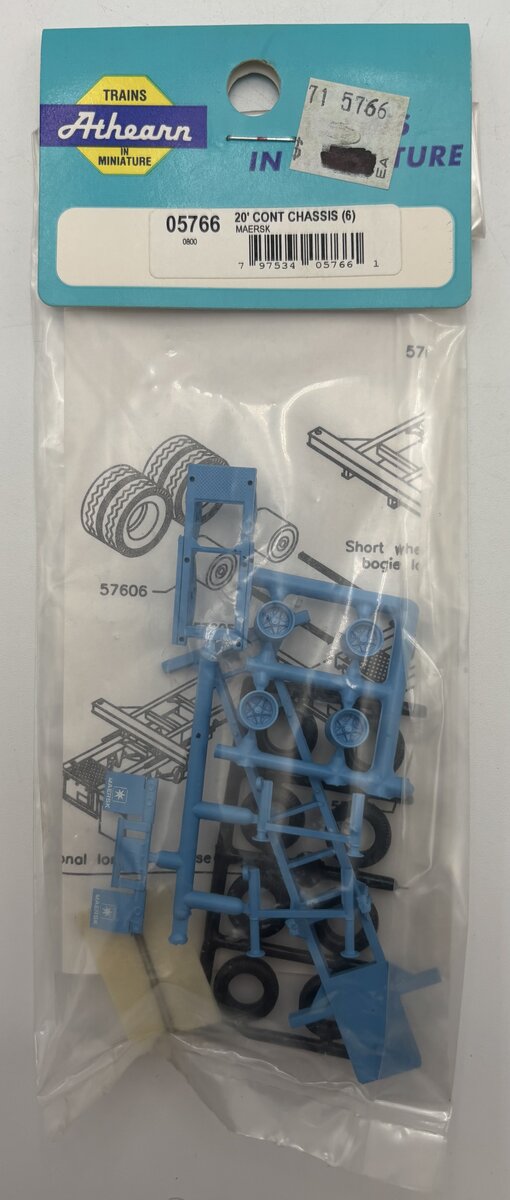 Athearn 5766 HO Maersk 20' Container Chassis Kit