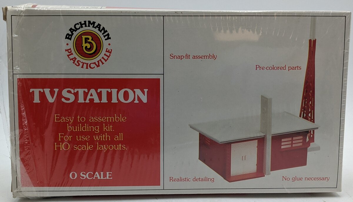 Bachmann 45964 O Plasticville TV Station Classic Snap-Fit Building Kit