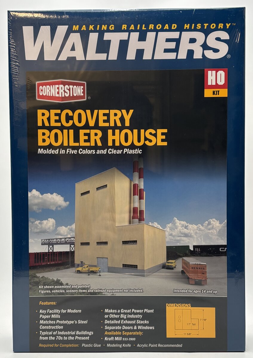 Walthers 933-3901 HO Recovery Boiler House Industrial Building Kit
