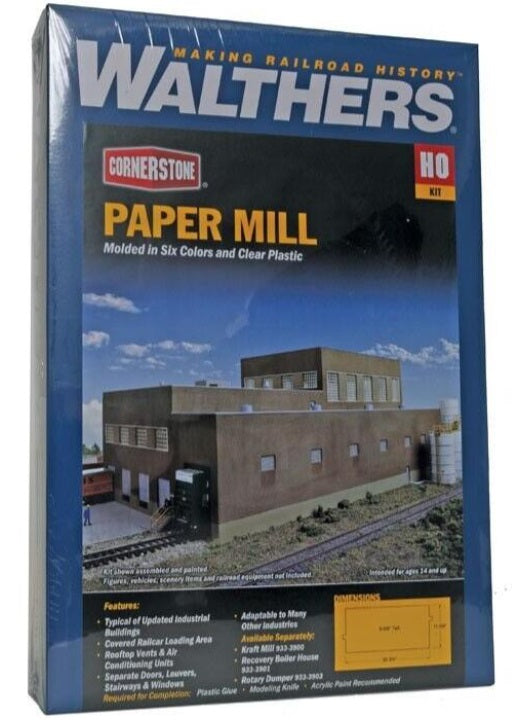 Walthers 933-3902 HO Scale Paper Mill Superior Paper Building Kit
