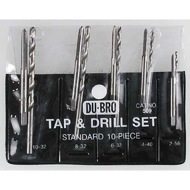 Dubro Products 509 Standard Tap & Drill Bits (Set of 10)