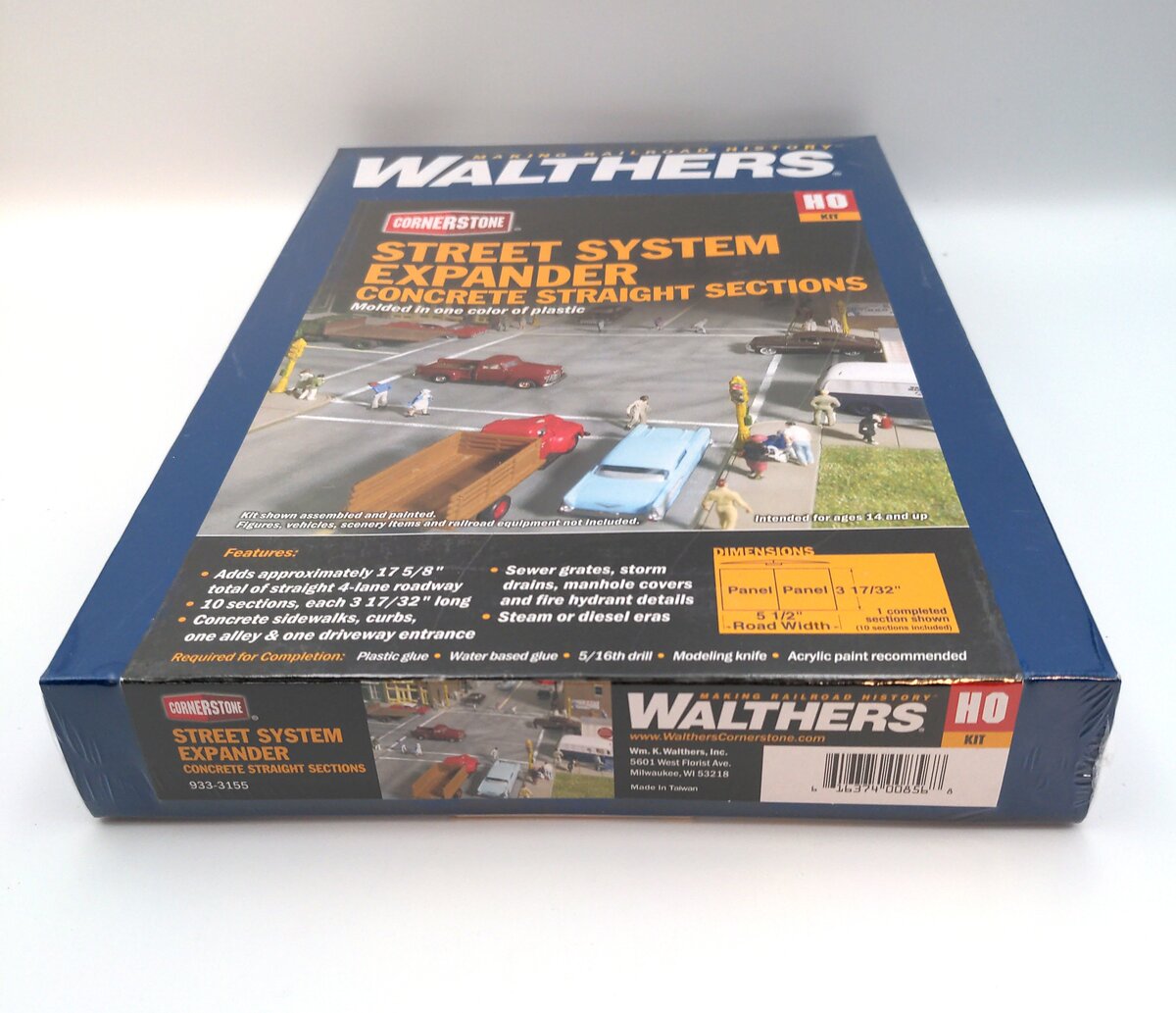 Walthers 933-3155 HO Straight Sections Concrete Street System Kit