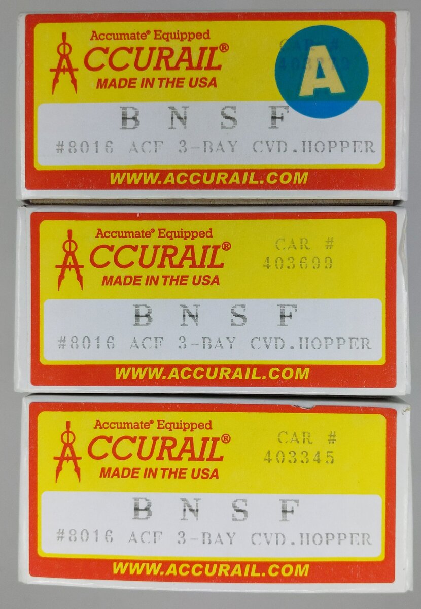 Accurail 8016 HO Scale Burlington Northern Santa Fe 3-Bay Covered Hopper