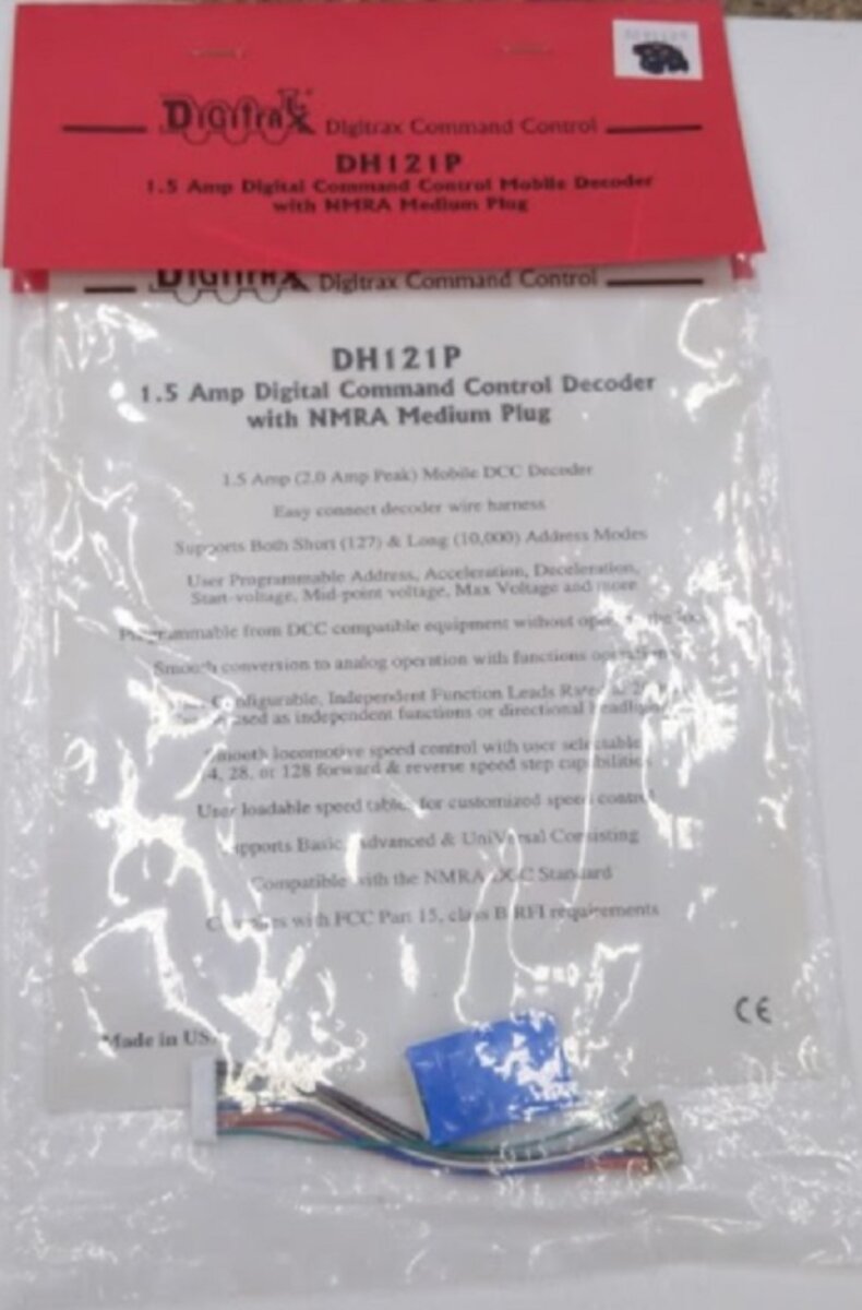 Digitrax DH121P 1.5 Amp Dgtl Command Control Decoder