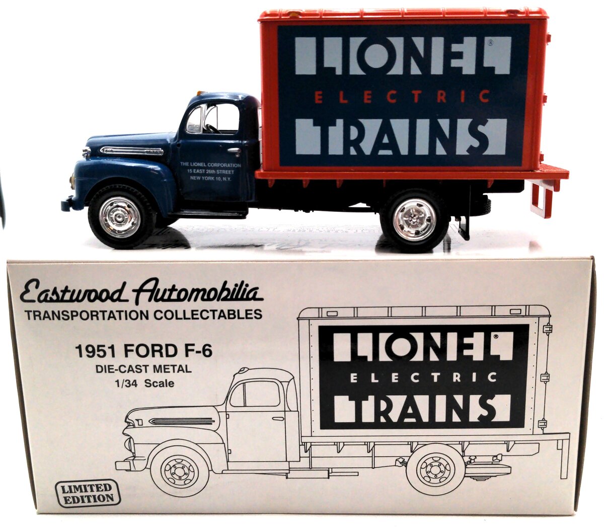 First Gear Lionel 19-0104 1:34 1951 Ford F-6 NEW Eastwood Automobila Box truck