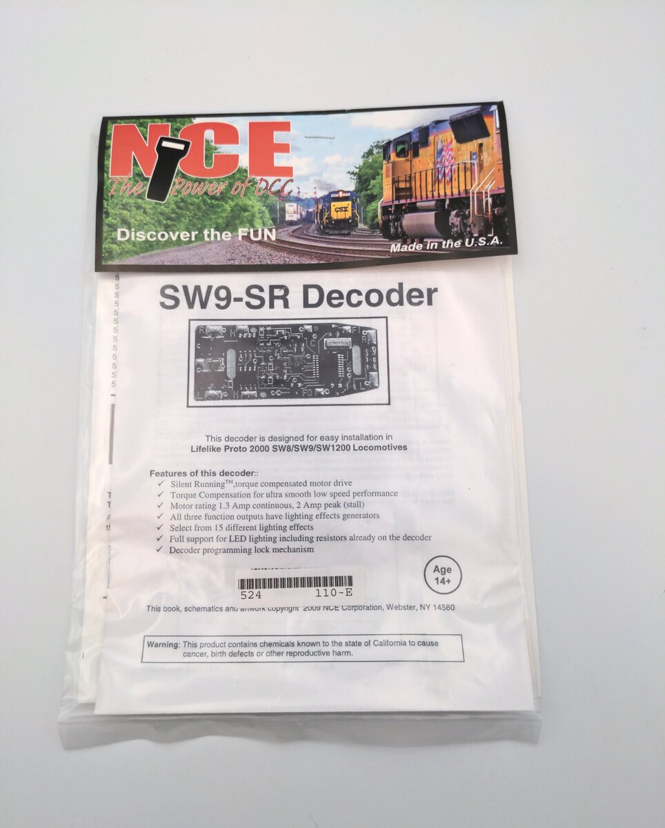 NCE 0110 HO DCC Decoder for Walthers Life Like SW8/9/900/1200