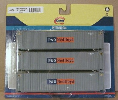 Athearn 28874 PO/Nedlloyd (3) HO RTR 45' Container