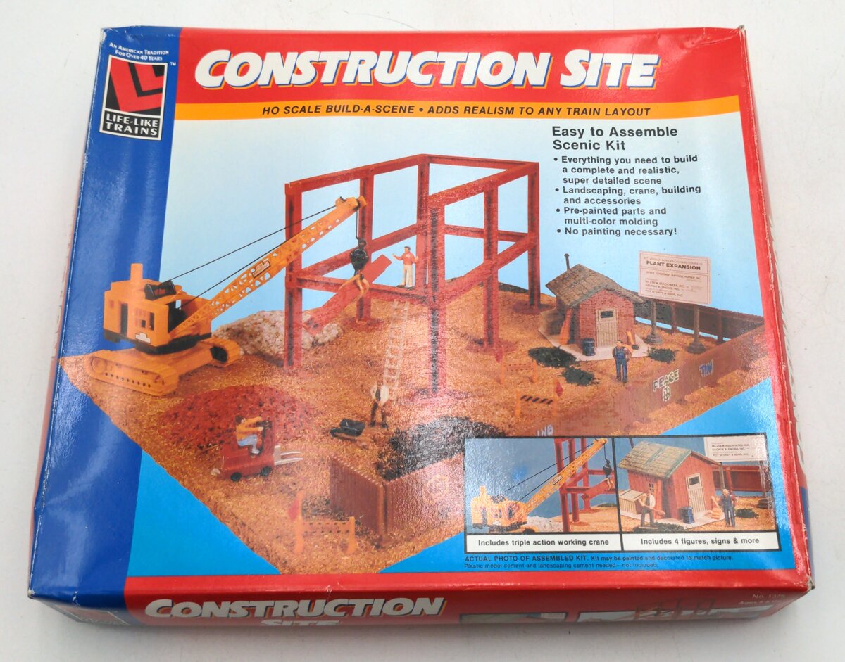 Life Like 1375 HO Build-A-Scene Construction Site Model Kit