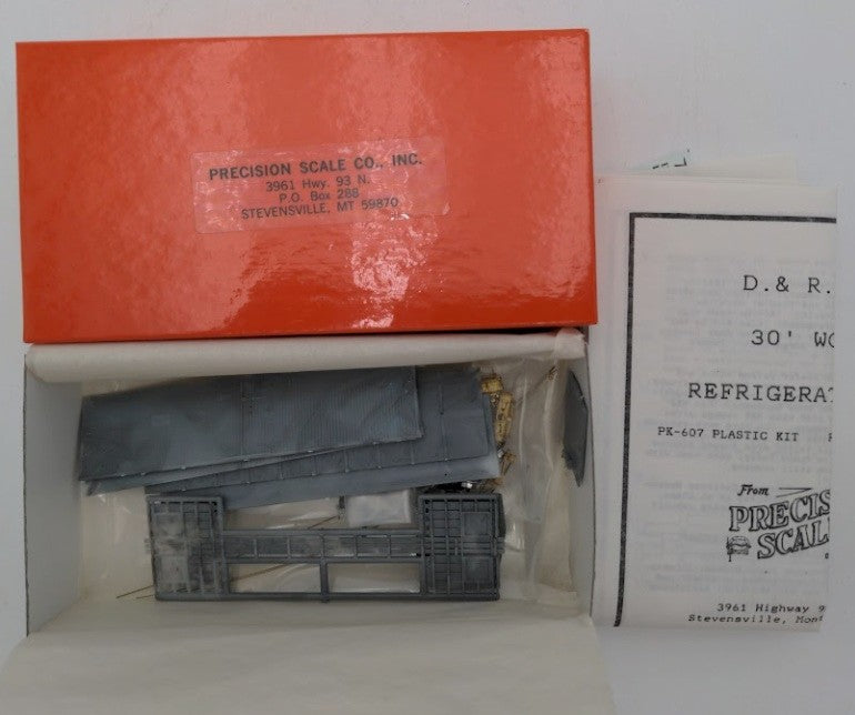 Precision Scale Company PK-608 HOn3 D & RGW 30' Refrigerator Car Plastic Kit