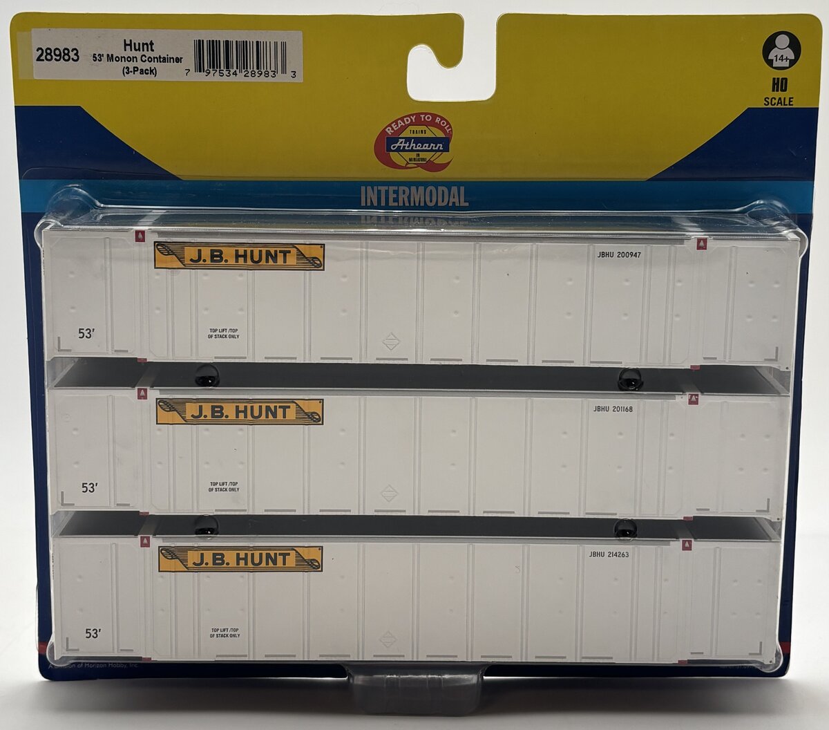 Athearn 28983 HO RTR Hunt 53' Monon Container  (3)
