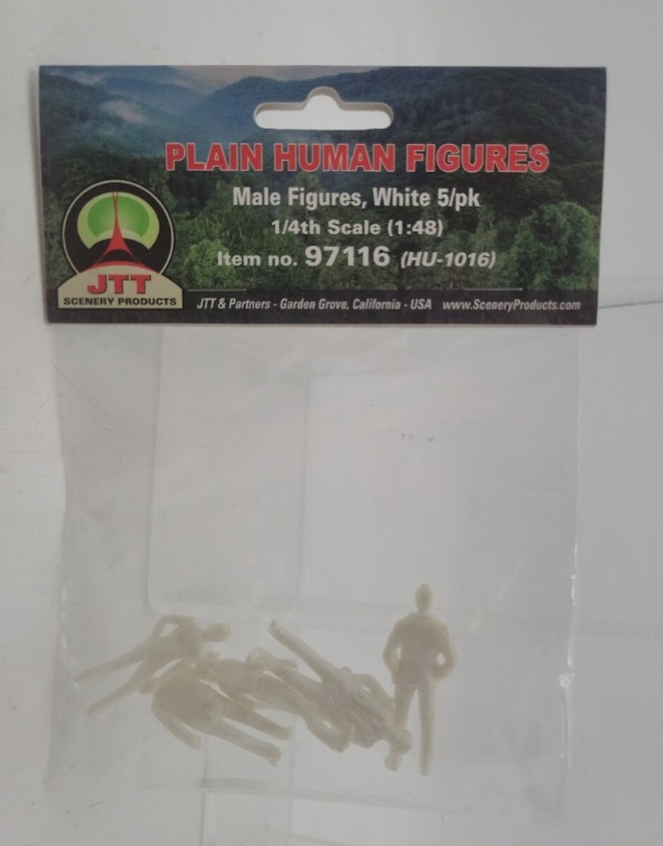 JTT Scenery Products 97116 1:48 Scale White 1/4''=1'-0'' Male Figures (Set of 5)
