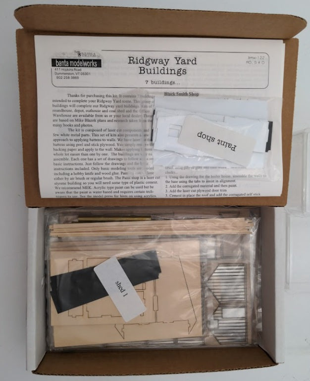 Banta Model Works bmw-122 HO Scale Ridgway Yard Building Kit (Set of 7)