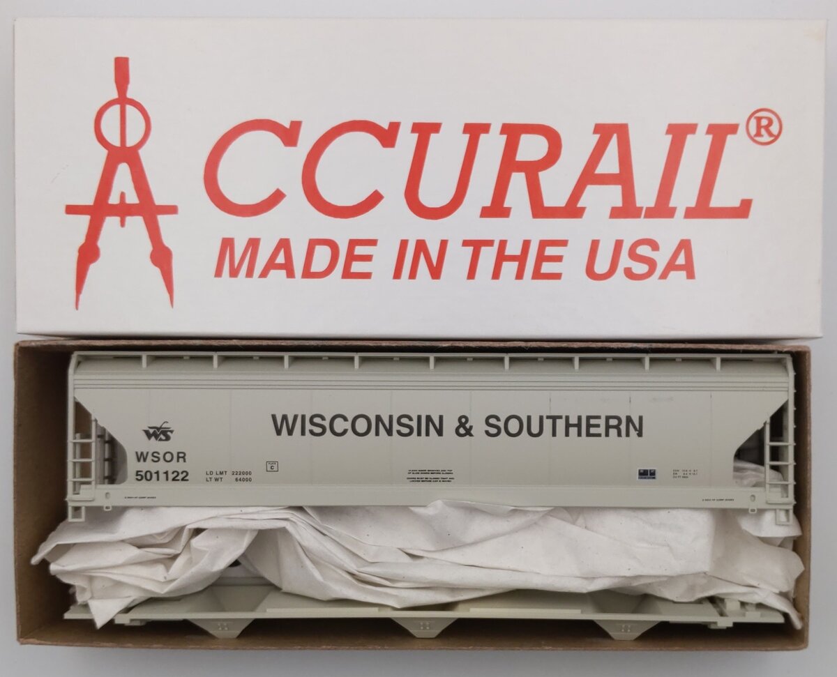 Accurail 2092 HO Wisconsin & Southern ACF 3-Bay Center-Flow Covered Hopper Kit