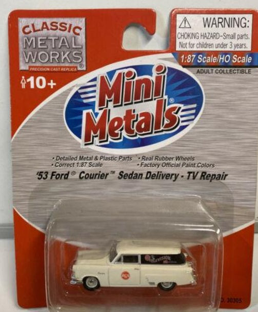 Classic Metal Works 30305 HO Mini Metals TV Repair '53 Ford Courier Sedan Car