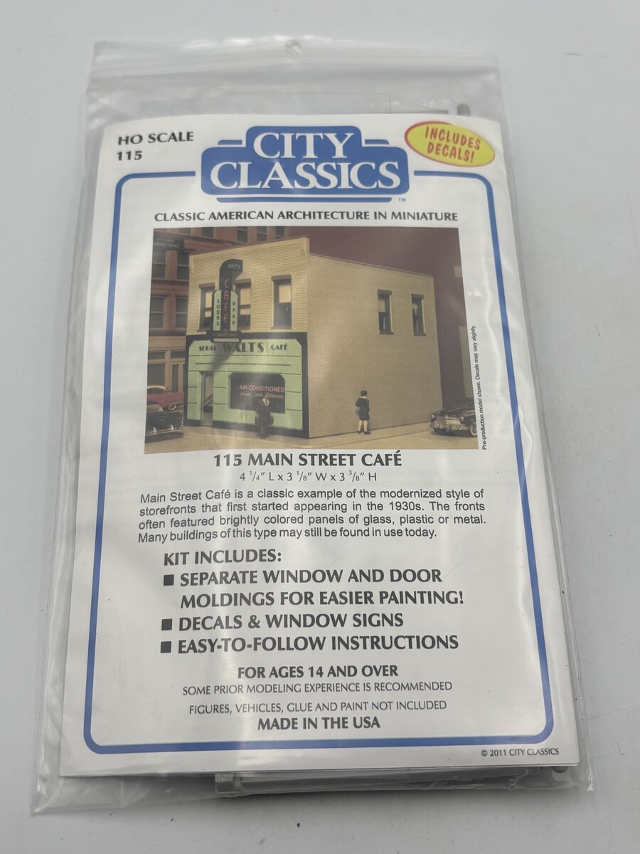 City Classics 115 HO Main Street Café Building Kit