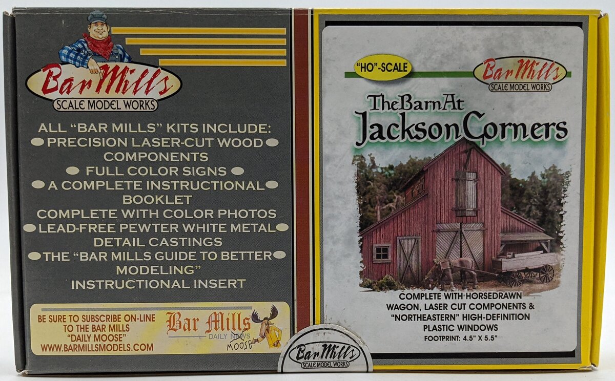 Bar Mills 0502 HO The Barn at Jackson Corners with Horse & Wagon Kit