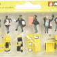 Noch 15086 HO Scale Postmen and Accessories Figures (Set of 6)