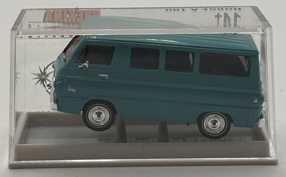 Brekina Automodelle 34300 1:87 Scale Lake Blue Dodge A 100 Passenger Van