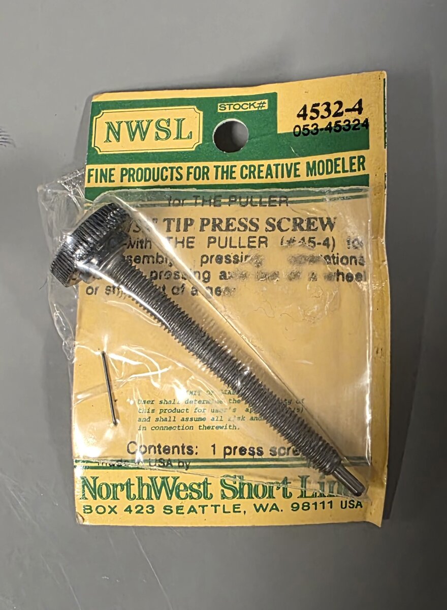 Northwest Short Line 4532-4 3/32" Tip Puller Press Thumbscrew