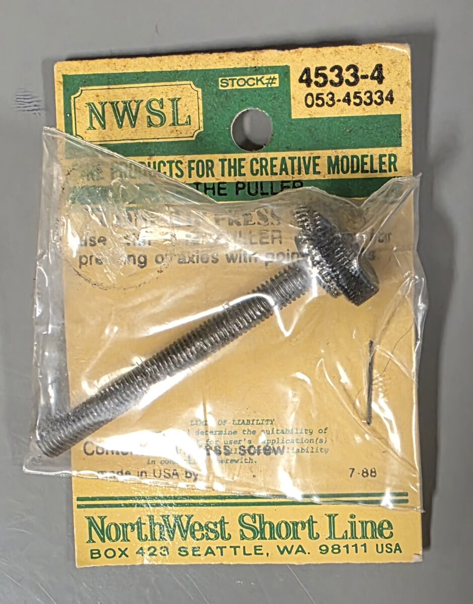 Northwest Short Line 4533-4 Cone Tip Puller Press Thumbscrew