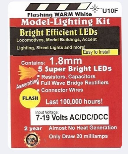 Evan Designs U10F 1.8mm Bright Warm White Flashing LED (Pack of 5)