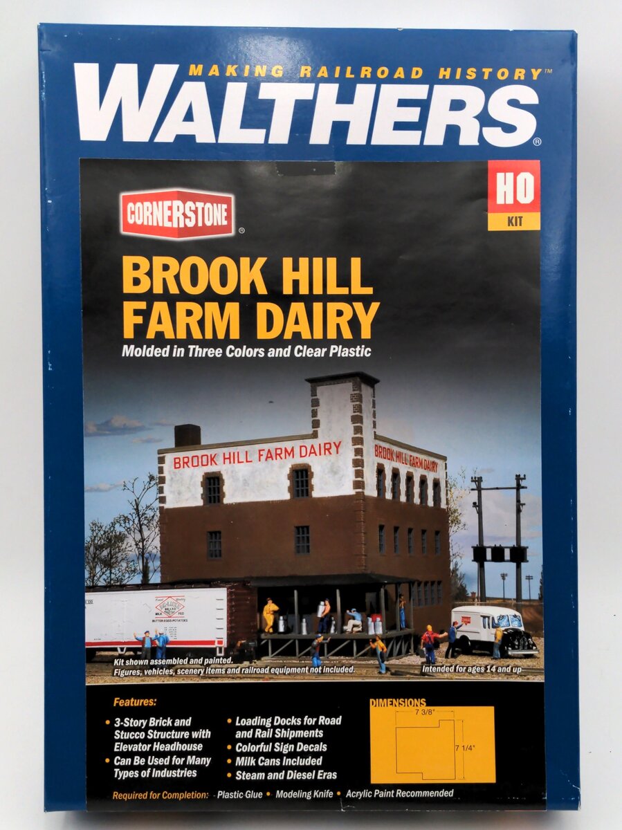 Walthers 933-3010 HO Scale Brook Hill Farm Dairy Building Kit