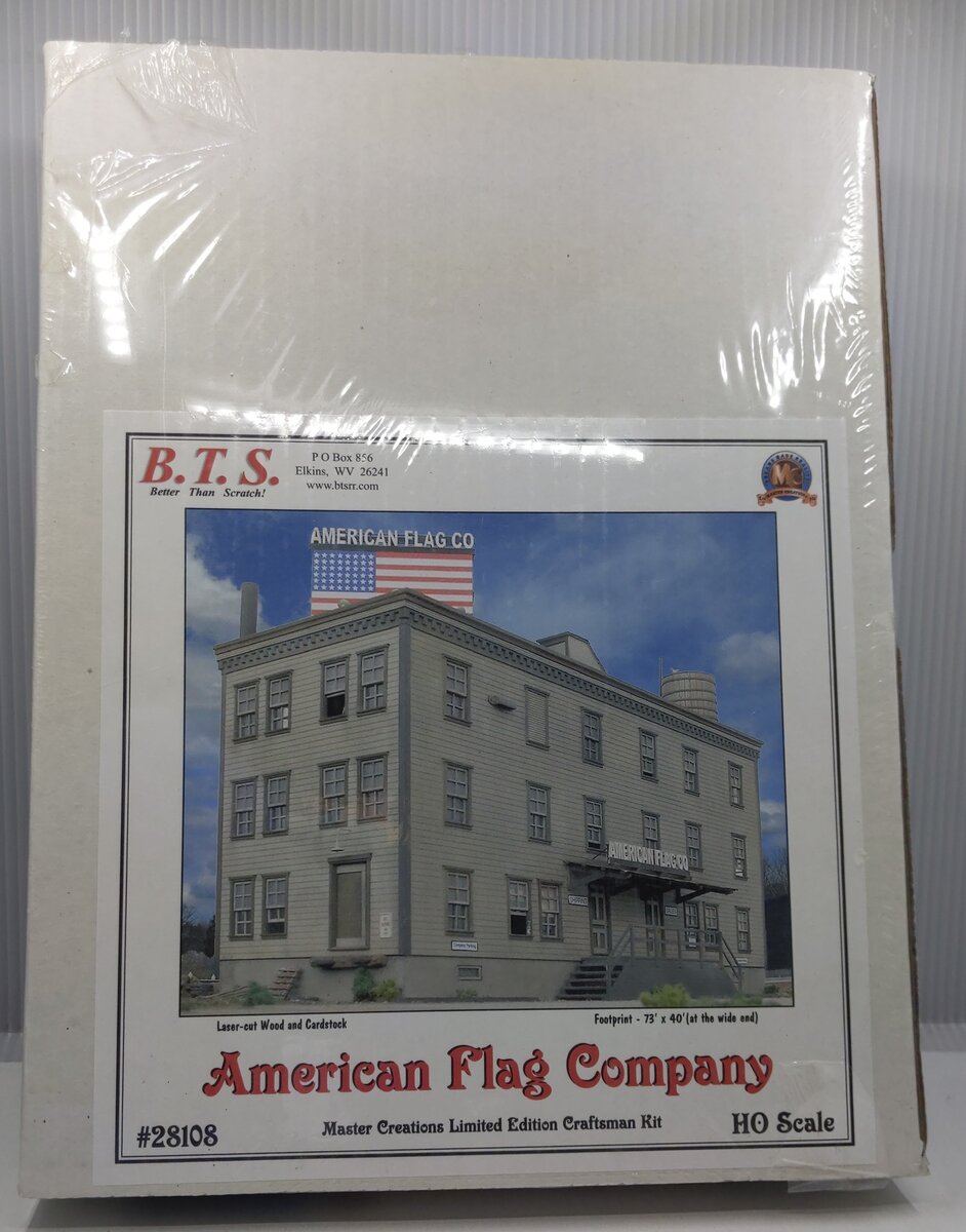 BTS 28108 HO Scale American Flag Company Laser-Cut Model Building Kit