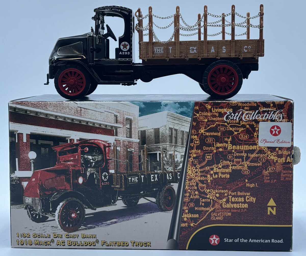 Ertl 20432P 1:32 Texaco - 1918 Mack AC Bulldog Flatbed Truck Metal Bank