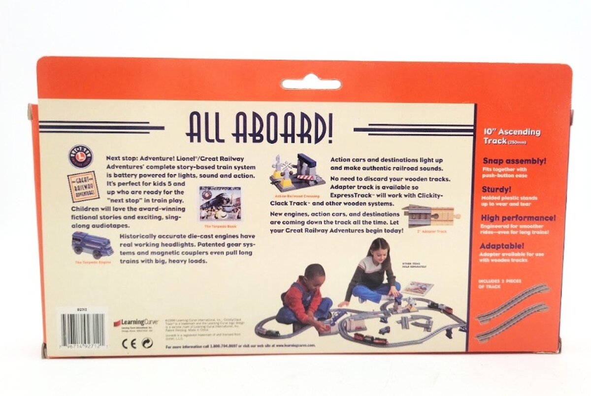 Lionel 92712 Learning Curve 10" Ascending Track 250mm (Pack of 2)