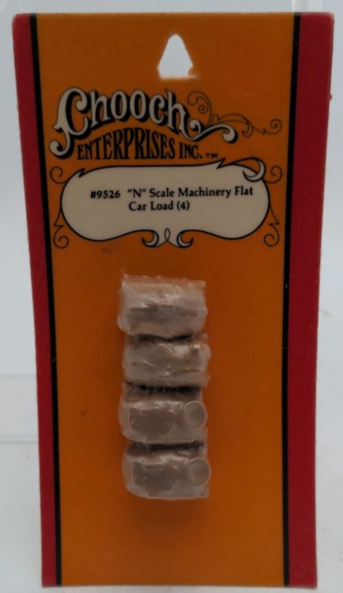 Chooch Enterprises 9526 N Scale Machinery Flat Car Load 4-Piece Set (Pack of 4)