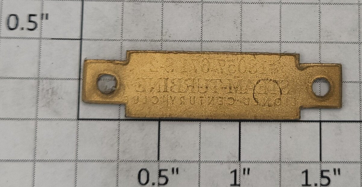 Lionel 18057-11 Century Club Steam Turbine Nameplate #671