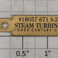 Lionel 18057-11 Century Club Steam Turbine Nameplate #671