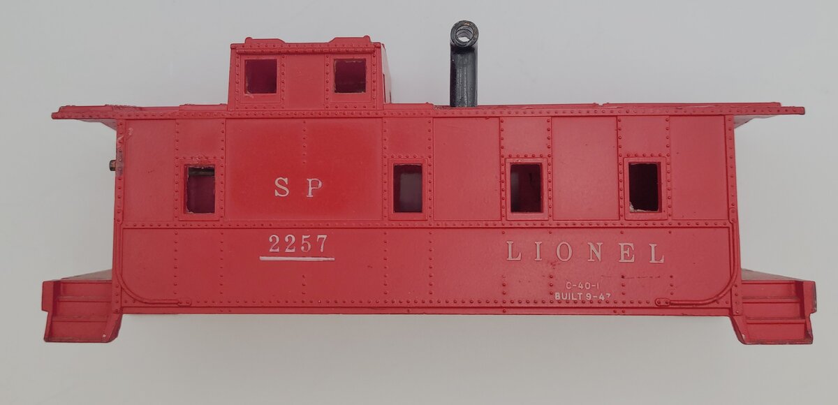 Lionel 2257-7 O Gauge Red SP Caboose Shell with Smoke Stack #2257