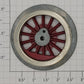 McCoy 390-44 Red Spoked 2-3/4" Std. Gauge Steam Loco Plain Wheel (4-40 Thread)