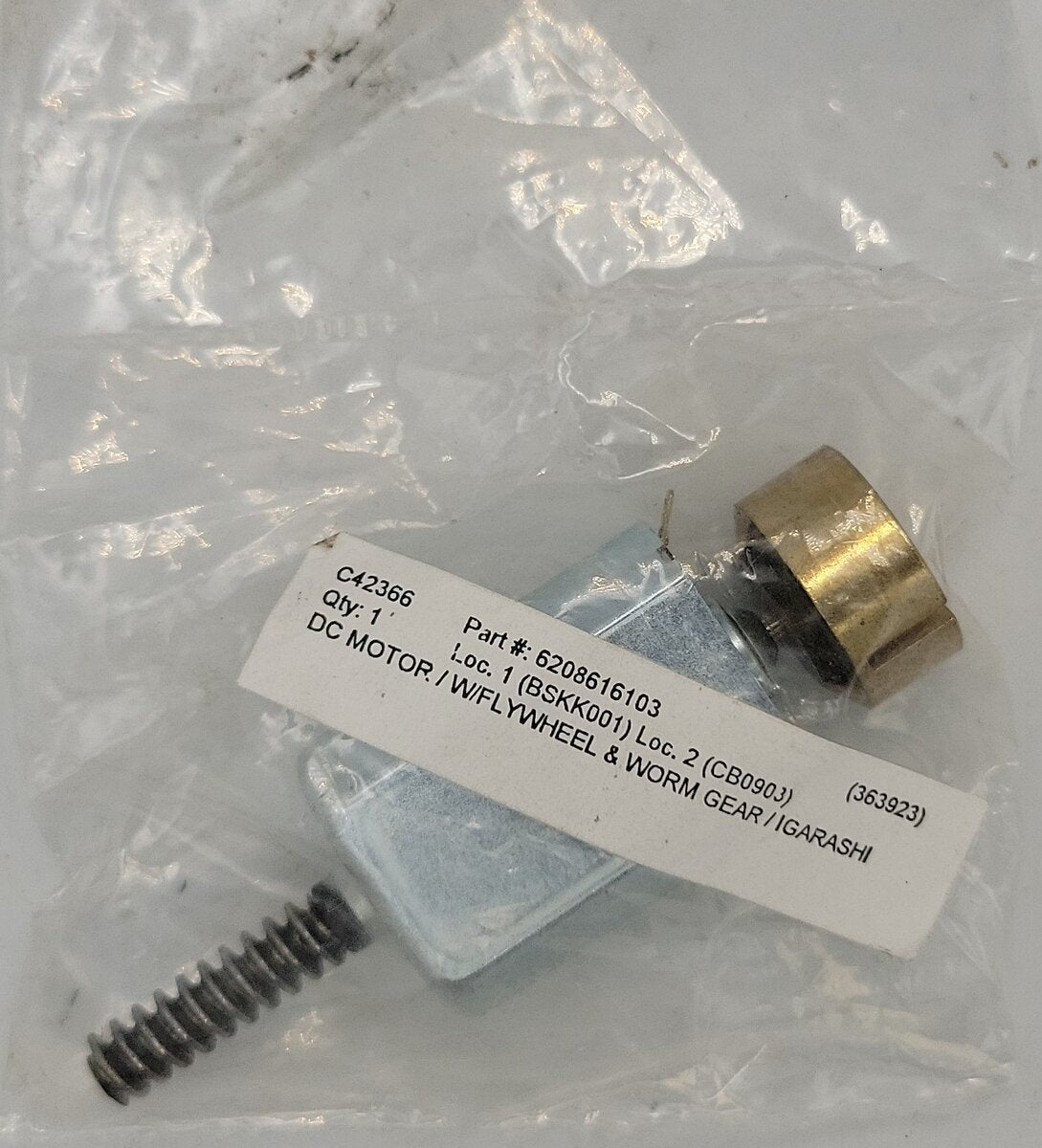 Lionel 6208616103 O Gauge Berkeley Jr Flat Can Motor w/ Worm Gear and Flywheel