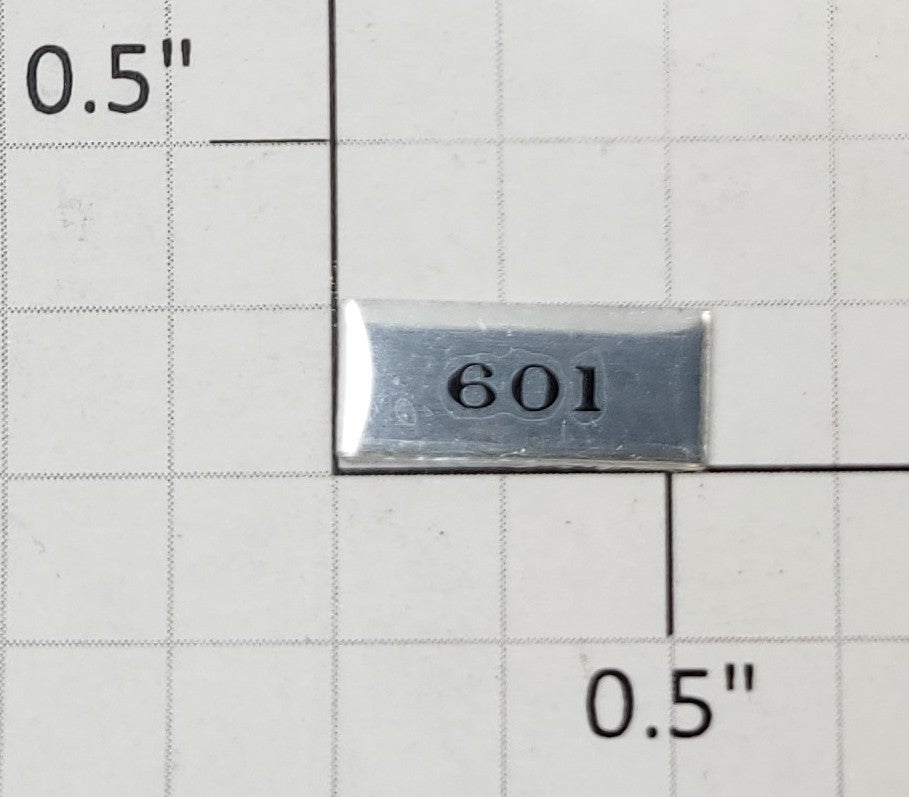 Lionel 9111-10 Number 601 Self-Adhesive Plaque