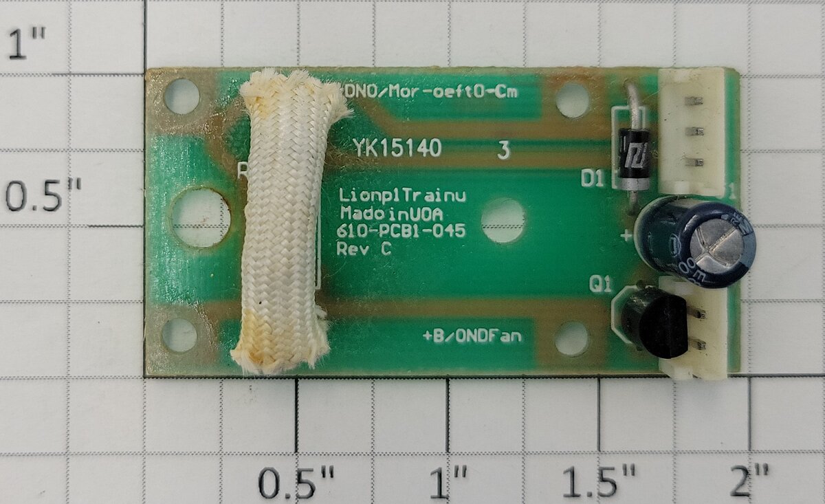 Lionel 691PCB1045 Fan Driven Smoke Unit Top PCB Circuit Board with Heater