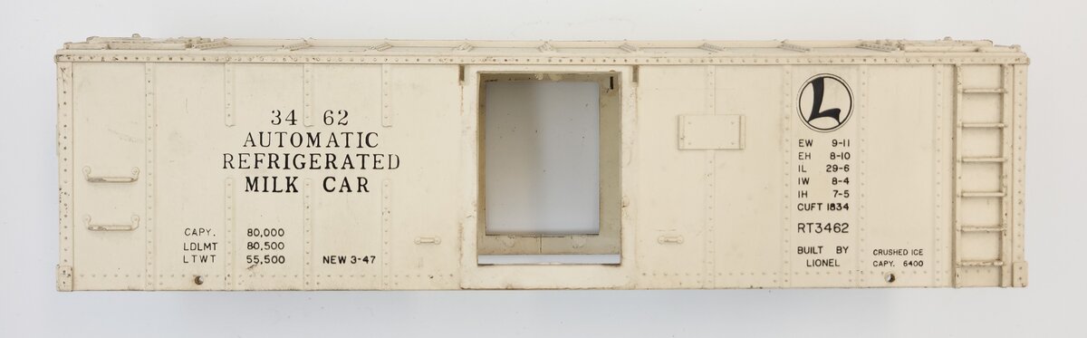 Lionel 3462-100 Eggshell Automatic Refrigerated Milk Car Body Shell