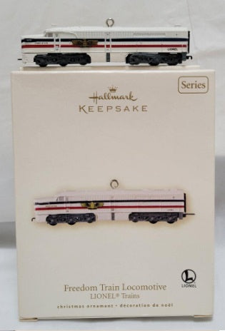 Hallmark QX2347 Freedom Train Locomotive  Lionel Trains Christmas Ornament