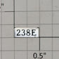 Lionel 238E-4 "238E" Adhesive Nameplate
