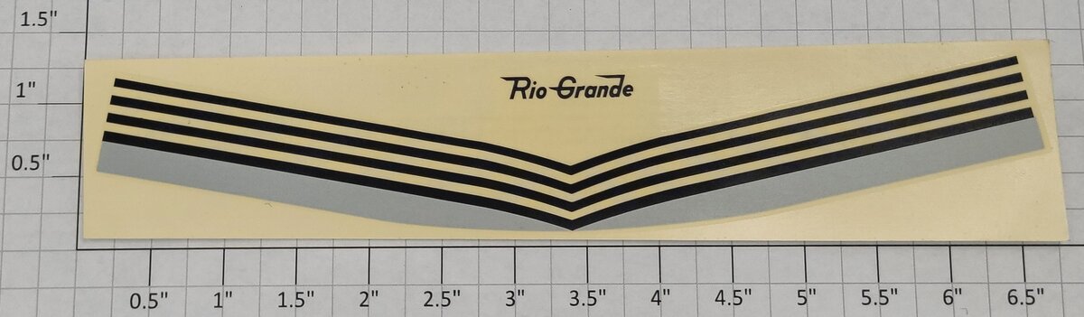 Lionel 8464-10 Rio Grande F3 A Water Soluble Nose Decal - Fits 8464, 8465