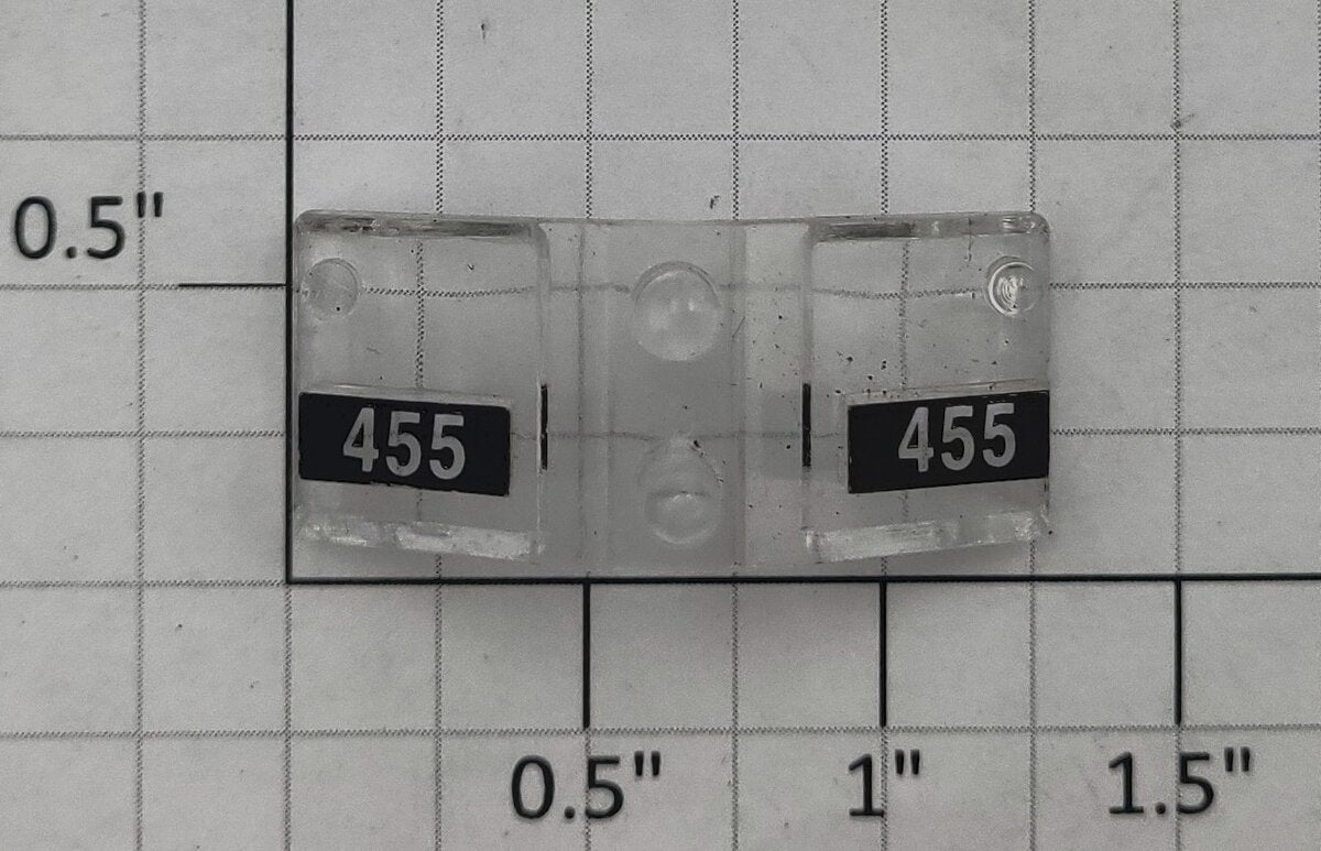Lionel 18874-17 Clear GP-7 Diesel Locomotive Front Number Board Insert #455
