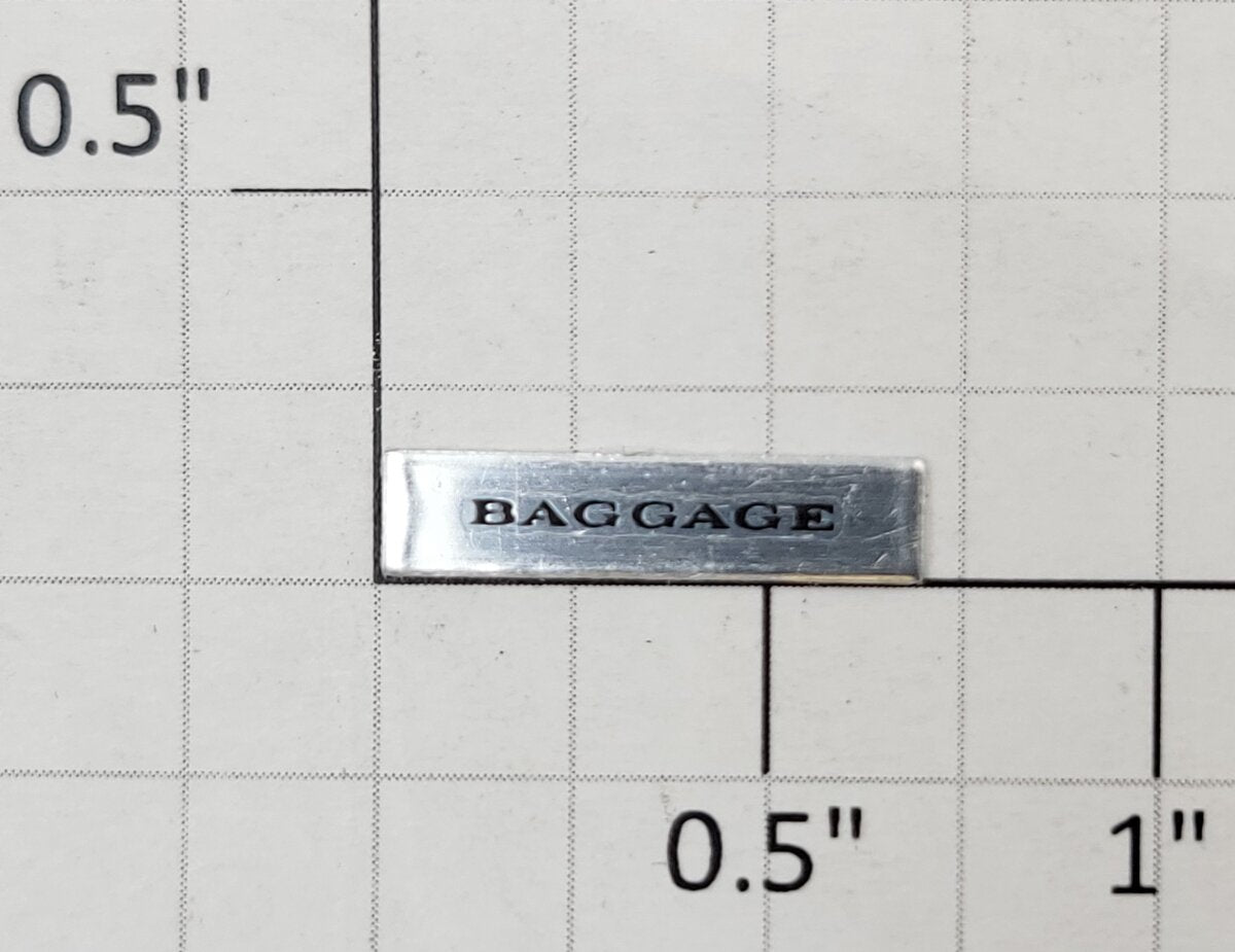 Lionel 19109-50 Self-Adhesive Aluminum "Baggage" Plaque Nameplate Decal