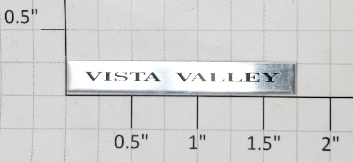 Lionel 19113-40 Aluminum Vista Valley Observation Car Self-Adhesive Plaque