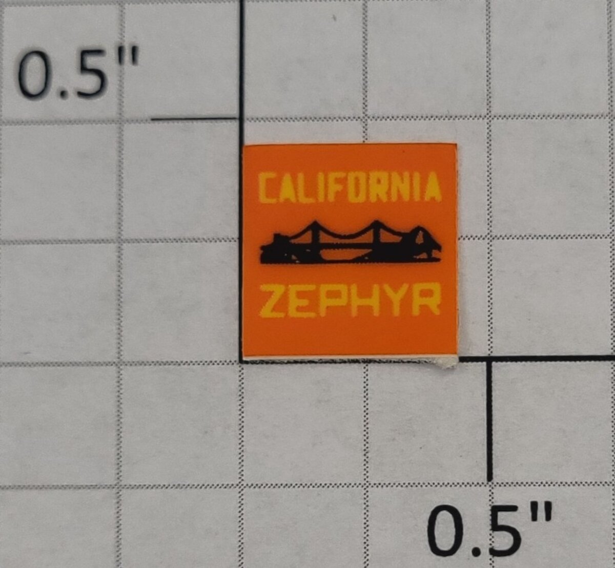 Lionel 19127-50 California Zephyr Adhesive Sticker Decal