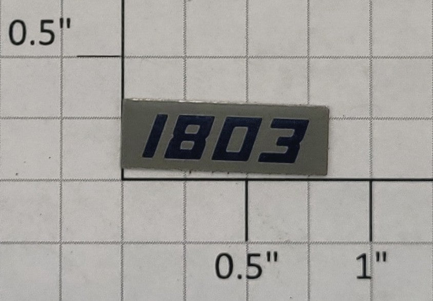 Lionel 19147-30 C&O Aluminum Coach Car Number Board with Adhesive #1803