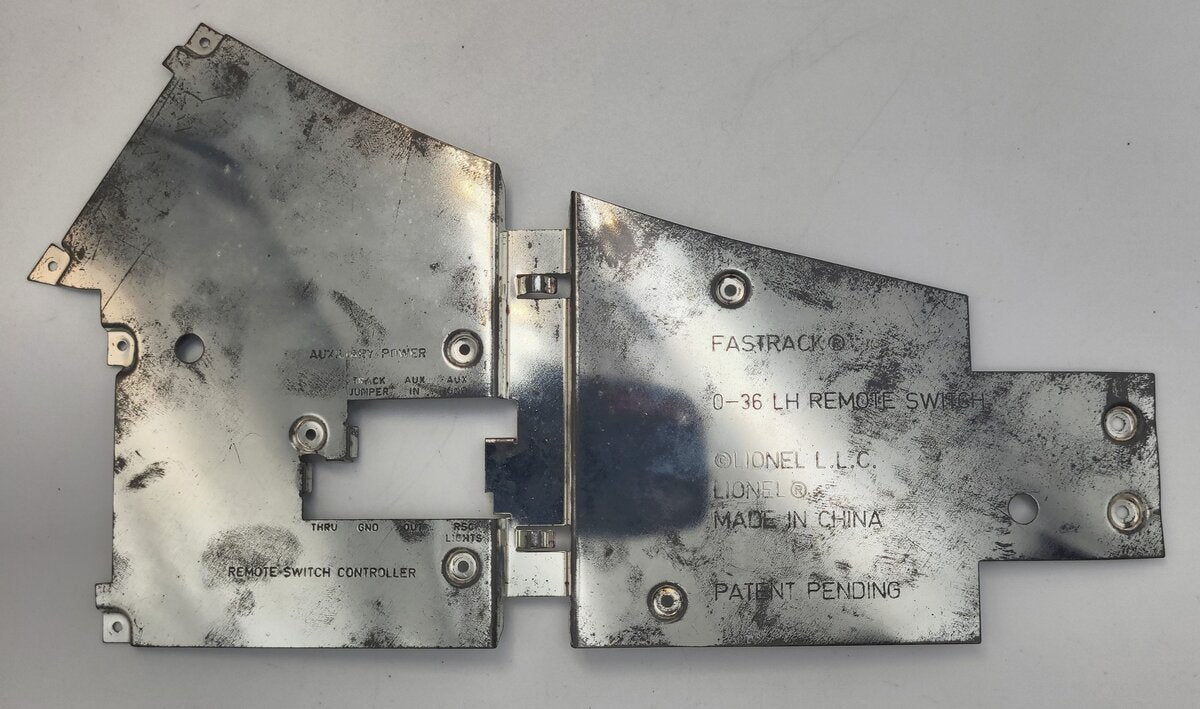 Lionel 12045-89 Metal Fastrack Remote 036 Switch Left Hand Bottom Plate